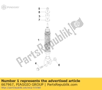 667967, Aprilia, complete rear shock absorber, New