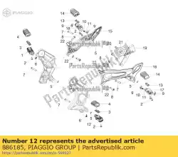 Aqui você pode pedir o lh apoios para os pés em Piaggio Group , com o número da peça 886185: