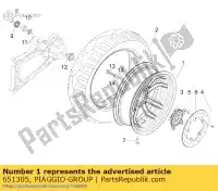 651305, Piaggio Group, Roda traseira (wanfeng) gilera piaggio beverly bv fuoco mp mp3 400 500 2003 2005 2006 2007 2008 2009 2010 2011 2013, Novo