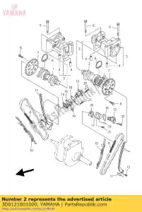 yamaha 3D8121801000 nokkenas assy 2 - Onderkant