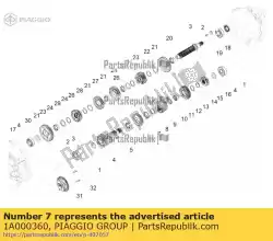 Qui puoi ordinare ingranaggio di quinta velocità da Piaggio Group , con numero parte 1A000360: