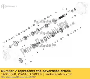 Piaggio Group 1A000360 ingranaggio di quinta velocità - Il fondo