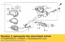 Ici, vous pouvez commander le compteur de vitesse assy. Auprès de Honda , avec le numéro de pièce 37200MEA631: