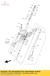 yamaha 5C2F31032000 front fork assy (r.h) - Bottom side