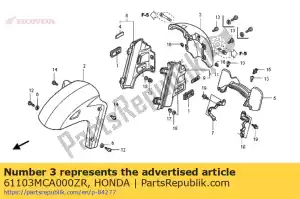 Honda 61103MCA000ZR fender b, fr. *nha27m * - Bottom side