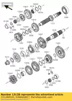 131280020, Kawasaki, salida de transmisión del eje er650 kawasaki er-6f er-6n kle 650 2006 2007 2008 2009 2010 2011 2012, Nuevo