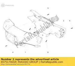 Ici, vous pouvez commander le couvercle de guidon arrière auprès de Piaggio Group , avec le numéro de pièce 65751700GP: