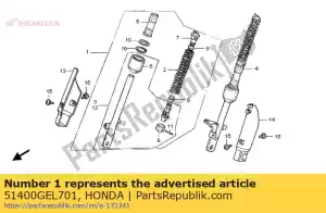 Honda 51400GEL701 pipe assy., r.slid - Onderkant