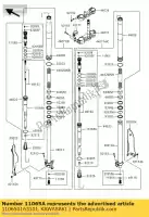 11065016310J, Kawasaki, capuchon, fourchette, haut, or kawasaki kx  f klx r kx450f klx450r klx450 450 , Nouveau