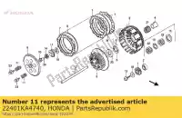 22401KA4740, Honda, veer, koppeling honda cr  r cr250r 250 , Nieuw