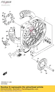 suzuki 6532202J00 rayon, roue arrière - La partie au fond