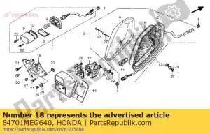 honda 84701MEG640 suporte, placa de matrícula - Lado inferior