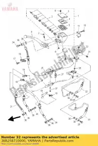 yamaha 36B258710000 tubo, freio - Lado inferior