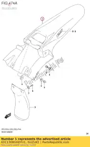 suzuki 6311308G60YU1 pára-choque traseiro - Lado inferior