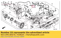 Aqui você pode pedir o parafuso, tampa do garfo em Honda , com o número da peça 90119KCW870:
