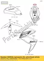 560541745, Kawasaki, znak, zbiornik paliwa, z300 kawasaki z  b a z300 abs 300 , Nowy