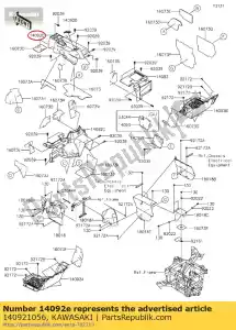 kawasaki 140921056 01 cubierta, consola central - Lado inferior
