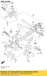 Aquí puede pedir conjunto de reposapiés, asiento trasero, r de Suzuki , con el número de pieza 4360014J30: