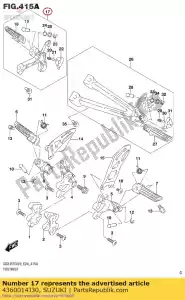 suzuki 4360014J30 conjunto de reposapiés, asiento trasero, r - Lado inferior