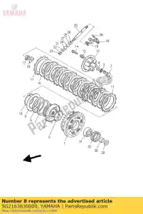 yamaha 5G2163830000 primavera, jefe de embrague - Lado inferior