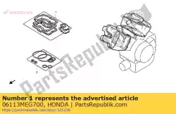 Aqui você pode pedir o kit de folha de vedação a (peças componentes) em Honda , com o número da peça 06113MEG700: