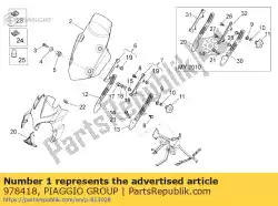 Aqui você pode pedir o pára-brisa do farol em branco em Piaggio Group , com o número da peça 978418: