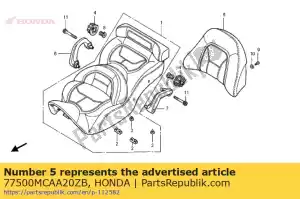 Honda 77500MCAA20ZB assento comp., encosto * type2 * - Lado inferior