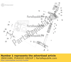 Aprilia 2B001680, Placa de horquilla inferior, OEM: Aprilia 2B001680