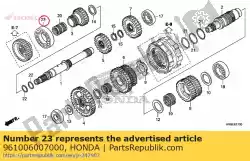 Aqui você pode pedir o rolamento, esfera radial, 6007 em Honda , com o número da peça 961006007000: