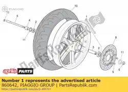 Ici, vous pouvez commander le roue avant. Noir auprès de Piaggio Group , avec le numéro de pièce 860642: