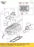 921511152, Kawasaki, bullone, 10x158 kawasaki er6n  d a er6f f b kle versys e klz vulcan special edition se en s ag bg er650 c ex650 vn er 6f abs 6n 1000 650 en650 kle650 650l lams cafe , Nuovo