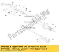 2A000383, Piaggio Group, eixo de liberação da embreagem moto-guzzi v zgulw100, zgulwuc0  zgulw200;zgulwuc1; zgulw300;zgulwuc2;zgulw3004; zgulw600, zgulw601 zgulwub0 zgulwub1 zgulwub2 zgulwue0 750 2015 2016, Novo