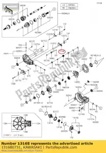 kawasaki 131680731 01 palanca - Lado inferior