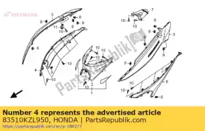 Honda 83510KZL950 cover, r. body lower - Bottom side