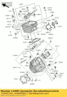 110081301, Kawasaki, head-comp-cylinder,fr kawasaki vn classic drifter 800, New