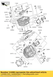 Here you can order the head-comp-cylinder,fr from Kawasaki, with part number 110081301: