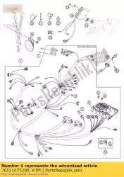 Ici, vous pouvez commander le faisceau de câbles 2012 auprès de KTM , avec le numéro de pièce 76511075200: