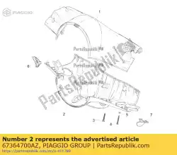 Aqui você pode pedir o tampa inferior do guiador em Piaggio Group , com o número da peça 67364700AZ: