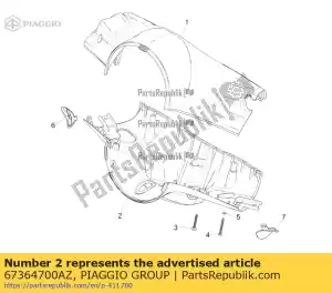 Piaggio Group 67364700AZ tampa inferior do guiador - Lado inferior