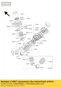 kawasaki 110071134 liner-cylinder vn800-a1 - Bottom side