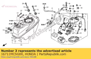 Honda 16711MCSG00 tuyau a, pompe - La partie au fond