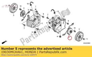 honda 19030MCAA61 conjunto motor, ventilador - Lado inferior