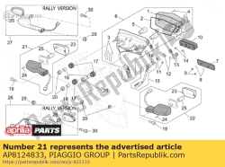 Aprilia AP8124833, Prawy tylny kierunkowskaz, OEM: Aprilia AP8124833