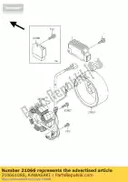 210661086, Kawasaki, Zespó? prostownika regulatora kawasaki eliminator klx 110 125 1998 2002 2003 2005 2006 2007 2008 2009, Nowy