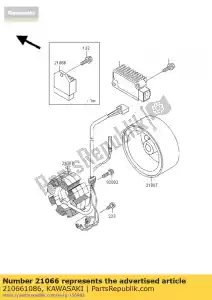 kawasaki 210661086 conjunto retificador regulador - Lado inferior