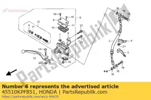 honda 45510KPF851 subconjunto do cilindro, fr. mestre do freio - Lado inferior