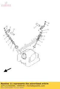 yamaha 22F121560000 eixo, balancim 2 - Lado inferior