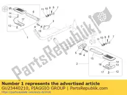 Aqui você pode pedir o apoio para os pés rh em Piaggio Group , com o número da peça GU23440210: