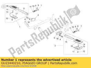 Piaggio Group GU23440210 apoio para os pés rh - Lado inferior