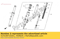 51410KTZD01, Honda, tubo comp., fr. garfo, Novo